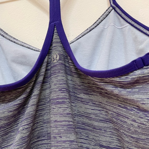 LULULEMON Athletica Power Y tank top purple heathered stripe - Picture 6 of 7